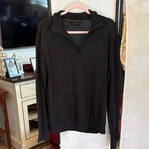 Banana Republic Charcoal Quarter-Zip Pullover